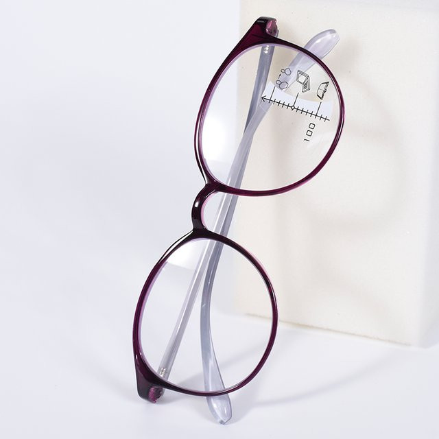 Lila Lesebrille Damen, runder Rahmen, Vollrand, TR90 - Bild 1