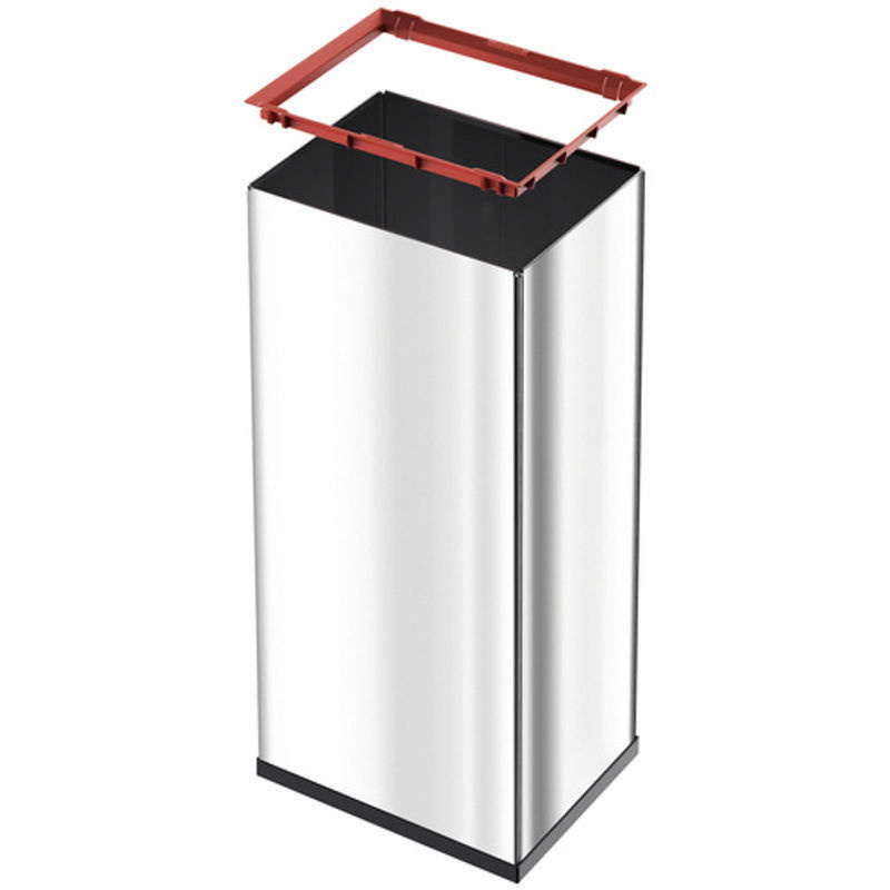 Hailo Big-Box Swing XL Mülleimer mit Schwingdeckel, Edelstahl und Kunststoff, Silber, B/T/H: 33,9 x 26,0 x 76,3 cm - Bild 2