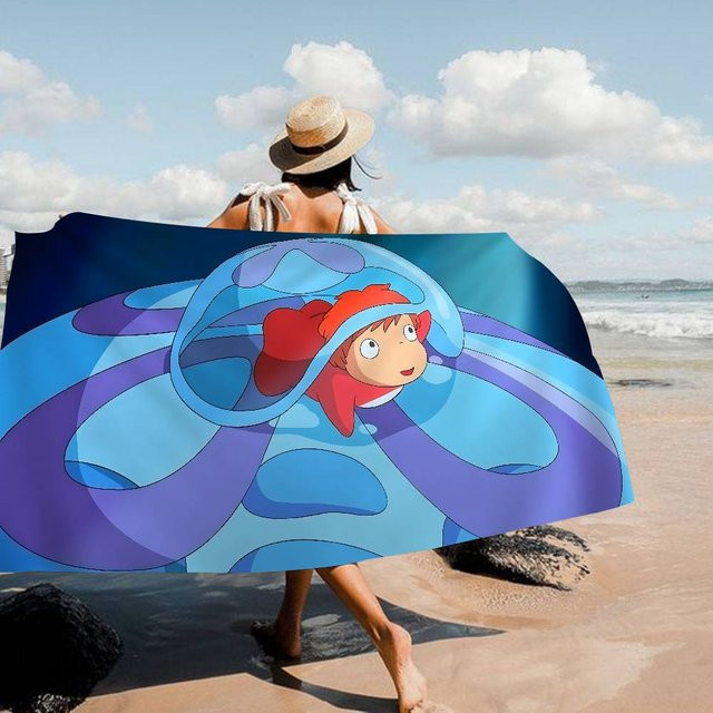 JMG Household Supplies P-Ponyo Anime Mikrofaser Strandtuch Blau, B/H: 30 x 30 cm - Bild 1
