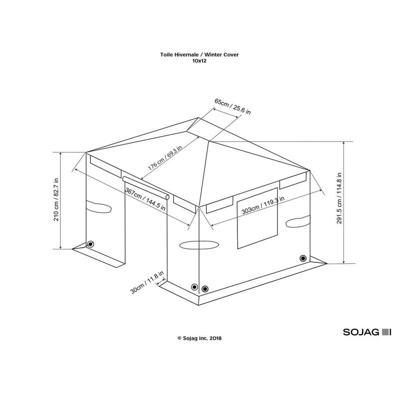 Sojag Winterabdeckung für Pavillon aus Polyethylen in Grau - Bild 2