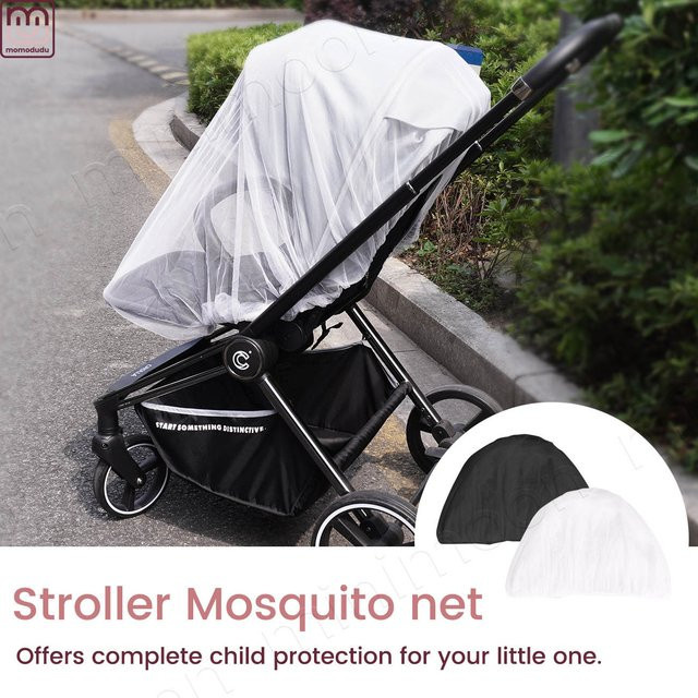 momo&dudu Kinderwagen-Moskitonetz in Weiß für vollständigen Insektenschutz - Bild 1