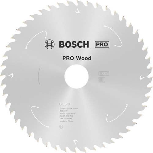 Bosch Hartmetall Kreissägeblatt für Holz mit 48 Zähnen, Durchmesser: 190 mm, Bohrung: 30 mm, Farbe: Silber - Bild 1