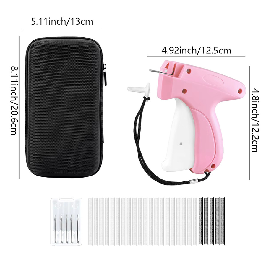 Etikettierpistolen-Set in Pink mit EVA-Hartschalen-Aufbewahrungstasche und Klebenadeln für die Preisauszeichnung von Kleidung - Bild 2