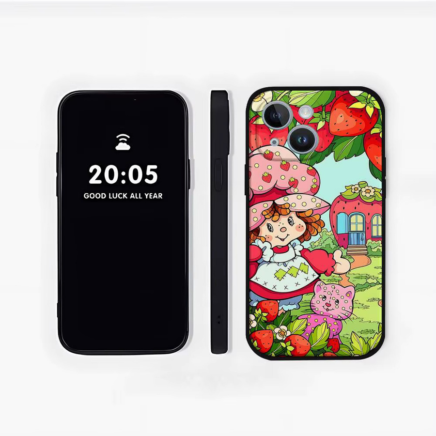 Mesuca Handyhülle Erdbeer-Shortcake für iPhone 11 bis iPhone 17 Pro Max, Schwarz/Mehrfarbig - Bild 2
