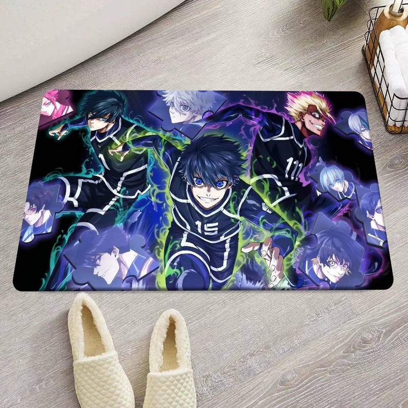 Rutschfeste Anime B-Blue L-LockS Fußmatte aus Polyester für Kinderzimmer, Wohnzimmer oder Küche, B/T: 40 x 60 cm, Blau/Mehrfarbig - Bild 4