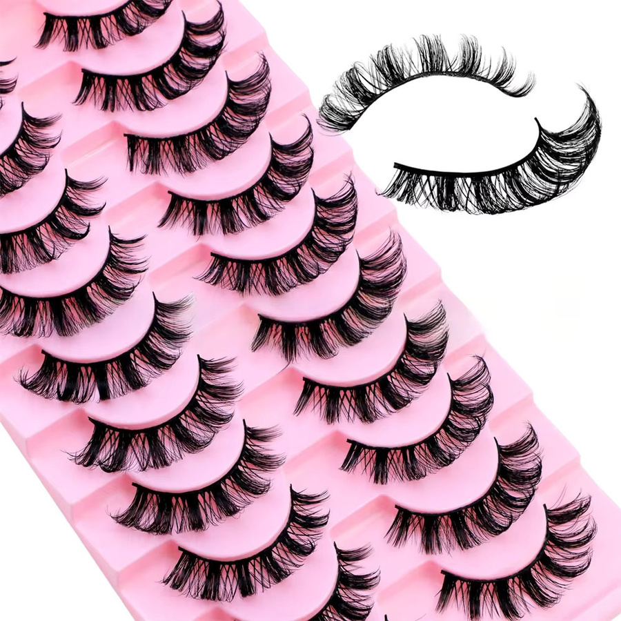 LIMEIKAI Falsche Wimpern, 10 Paar, Schimmernd, Unisex - Bild 6