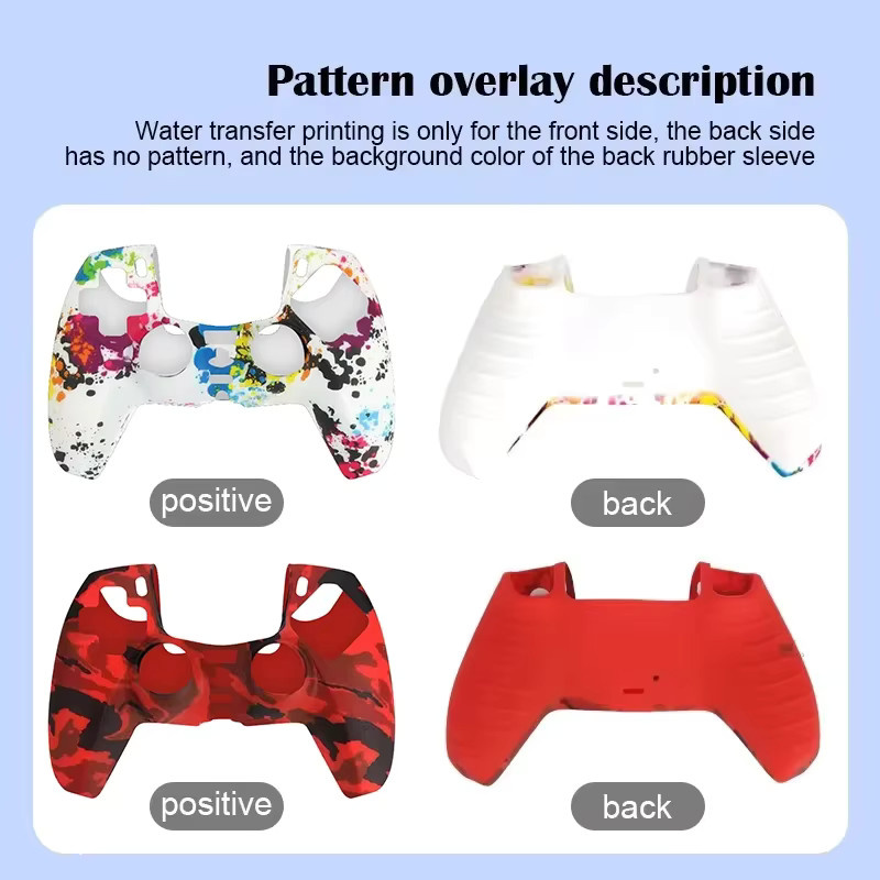 DATA FROG Camo Silikon Schutzhülle für PS5 Controller in Multicolour und Purple, Anti-Rutsch-Griffabdeckung Gamepad-Zubehör - Bild 2