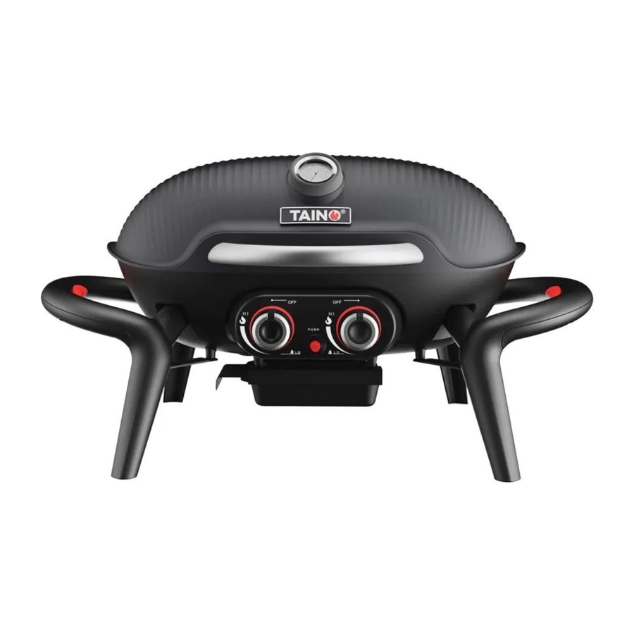 Taino Kenai Gasgrill Tischgrill Schwarz mit Thermometer und Piezo-Zündung aus Aluguss und Gusseisen - Bild 2