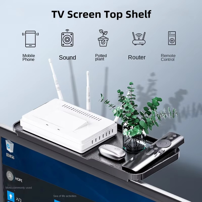 BEISHI Faltbares Desktop-Regal für Monitor, TV und Router in Schwarz oder Weiß, Breite: 30,0 cm - Bild 4