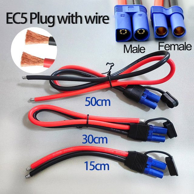 JCD EC5-Stecker Wasserdichte Kappe mit Verlängerungskabel für Automodelle und Flugzeuge - Bild 1