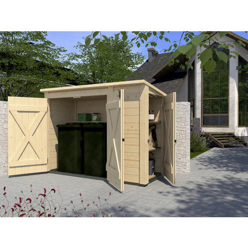 WEKA Gartenschrank aus Holz in Natur und Beige, B/H/T: 215 x 152 x 95 cm - Bild 1