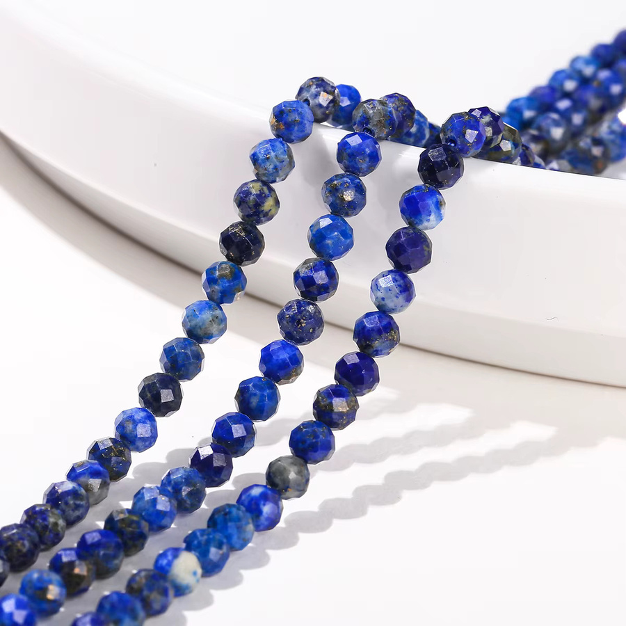 Lapislazuli Perlen, rund, 2-4 mm, 38,1 cm, Naturstein - Bild 2