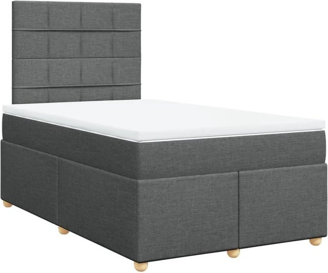 vidaXL Boxspringbett mit Matratze Hybrid-Design in Dunkelgrau, B/T/H: 120 x 200 x 150,5 cm - Bild 1