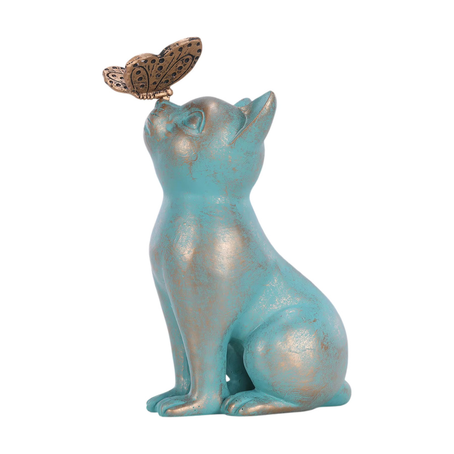 APWIKOGER Katzen-Skulptur aus Kunstharz als wasserdichte Kätzchen-Statue für die Gartenlandschaft und Heimdekoration - Bild 3