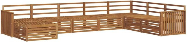vidaXL Sofagarnitur 8-teilig aus Massivholz Akazie in Natur Braun im modernen L-Shape Design - Bild 1