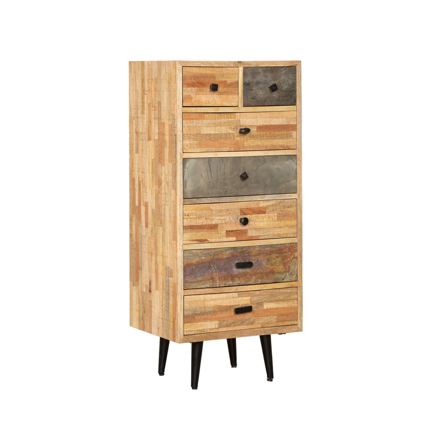 DELUKE Kommode KJELL Sideboard aus Teak und Akazie in Van Dyck Braun B/T/H: 112 x 35 x 50 cm - Bild 2