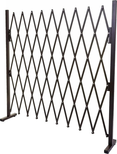 Ausziehbarer Absperrgitter MCW-B34 Scherengitter aus Alu in Braun, Höhe: 153 cm, Breite: 32-265 cm - Bild 2