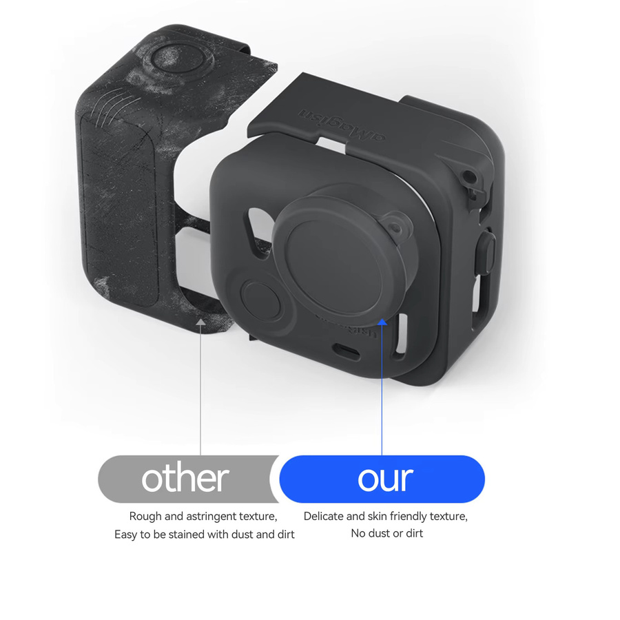 Insta360 GO Ultra Silikon-Schutzhülle mit Objektivdeckel und Tragetasche in Schwarz - Bild 3