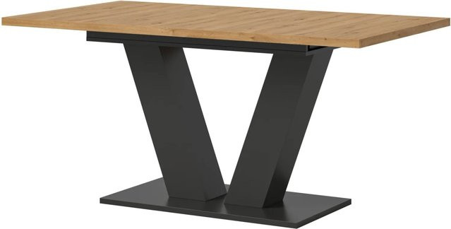 Ausziehbarer Esstisch Inn.Furn in Eiche und Grau, Rechteckig, Modern - Bild 1