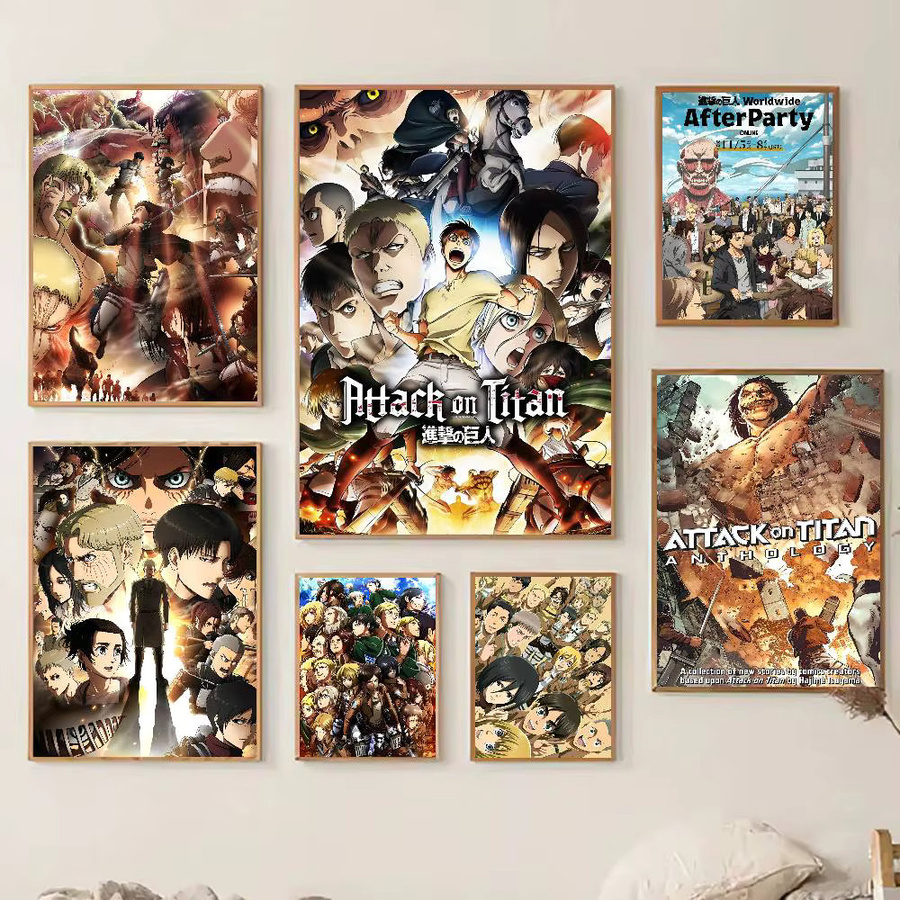 Selbstklebendes Anime Attack On Titan Poster aus Papier, Wanddekoration in Mehrfarbig, B/H: 15 x 15 cm - Bild 3