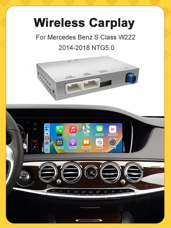 REEIIO Kabelloses CarPlay und Android Auto Interface für Mercedes Benz S-Klasse 2014-2017 mit NTG5.0 System, Mirror Link, AirPlay, Bluetooth, GPS und Siri - Bild 3
