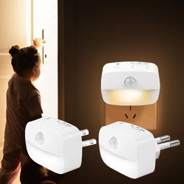 GGBEE LED-Nachtlicht mit Bewegungssensor in Weiß für Schlafzimmer und Flur mit 3 Farbmodi - Bild 1