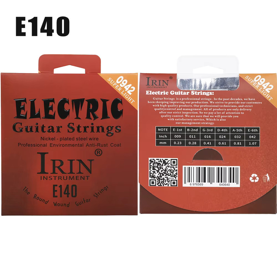 IRIN Elektrische Gitarrensaiten aus High Carbon Legierung und Nickelstahl in Silber für Anfänger und Profis - Bild 1