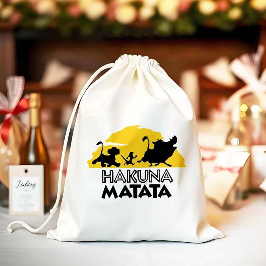 Hakuna Matata Löwenkönig Geschenktasche für Kindergeburtstage und Partys in Weiß - Bild 2