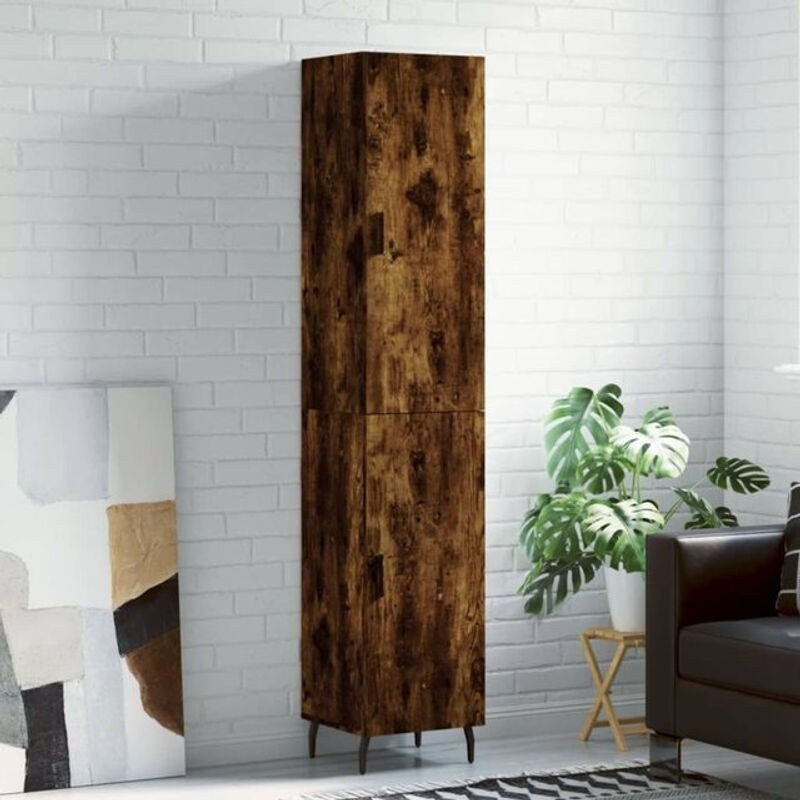 Vidaxl Highboard Modern in Räuchereiche Braun aus Holzwerkstoff und Metall, B/T/H: 34,5 x 34 x 180 cm - Bild 1