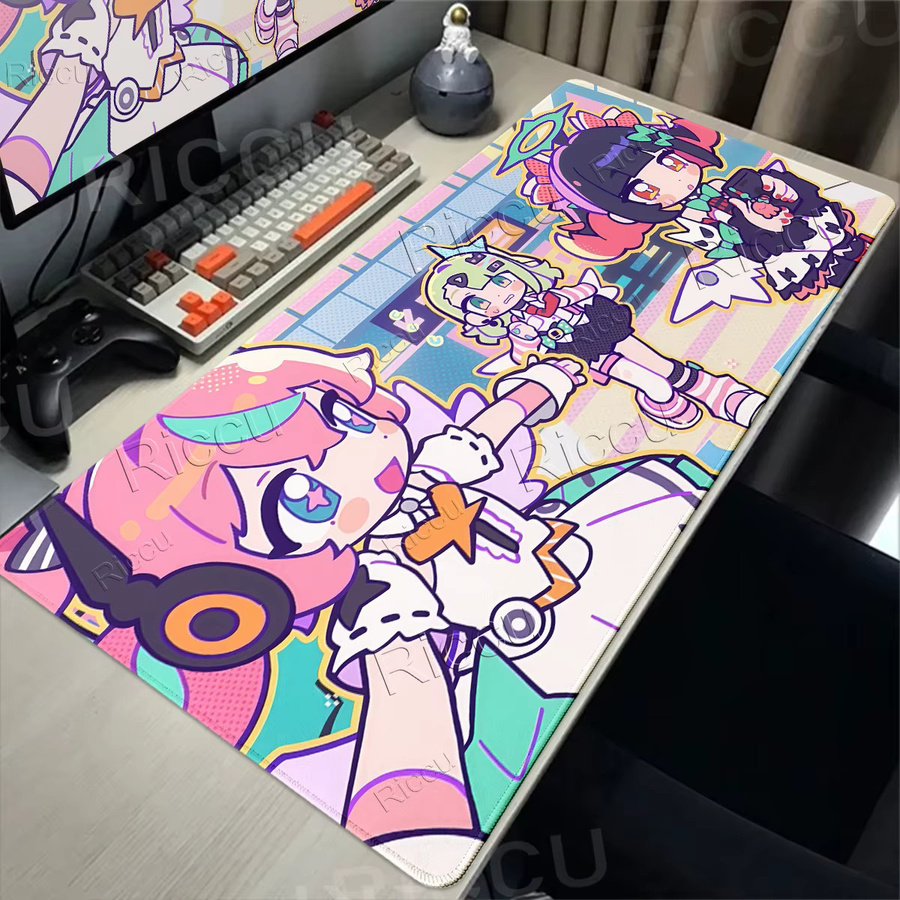 Riccu Kawaii Mauspad mit Engel-Muster und Anime-Mädchen Zenless Zone Zero, rutschfest und mit verstärktem Rand, multicolour - Bild 1