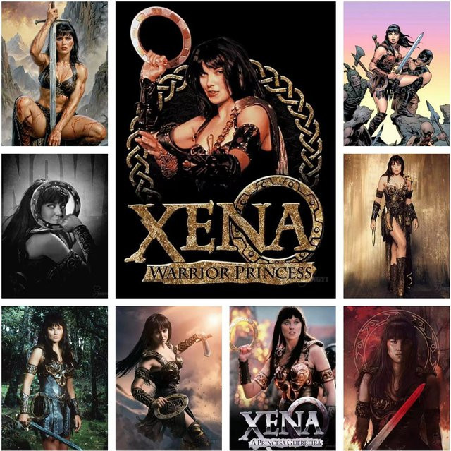 Hot Toys Diamant-Stickerei Set Krieger Prinzessin Xena Mosaik-Ölgemälde Multicolor B: 40 cm, H: 30 cm - Bild 1