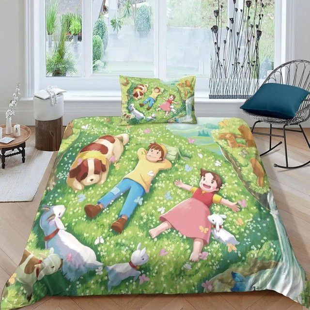 H-Heidi Anime Bettbezug mit Kissenbezügen aus Mikrofaser, Mehrfarbig, B/H: 70 x 140 cm - Bild 1