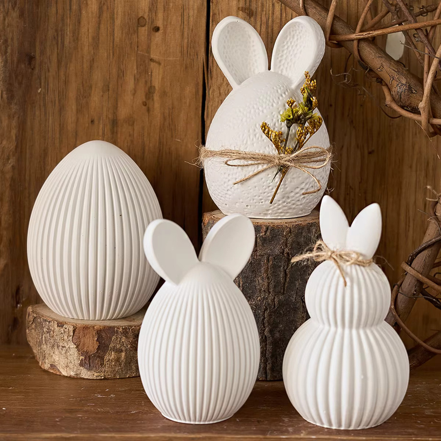 UDOCOOL Ostern Silikonform für Duftkerzen und Gips Handwerk mit 3D Mustern wie Ei, Kaninchen und Kürbis in Weiß - Bild 4