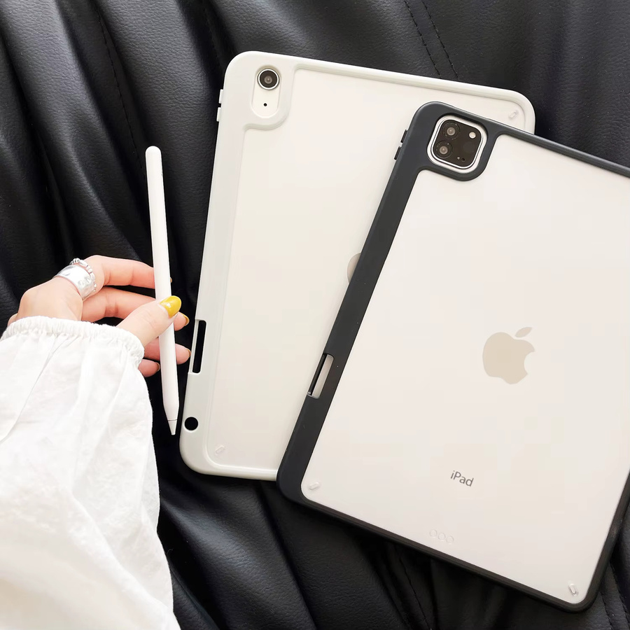 Stoßfeste Hard Sleeve Schutzhülle für Apple iPad Air und iPad Pro, matt durchscheinend, Farbe: Transparent/Grau - Bild 2