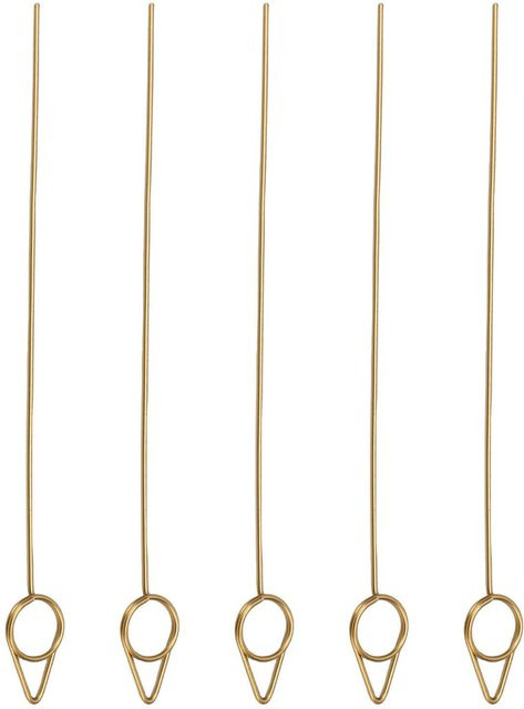 40 Stück Florale Kartenhalter-Spieße von Vestidos in Gold, Kegelform aus Legierung, Höhe: 15 cm - Bild 1