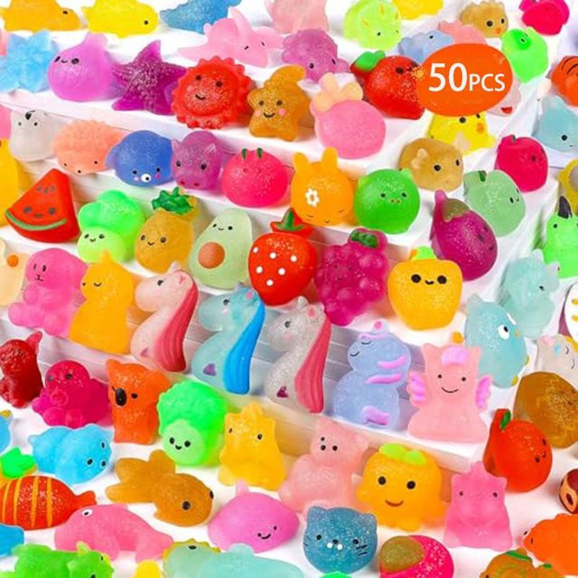 Fashnics Glitzer Mochi Squishy Spielzeug, 10/30/50 Stück, yellow - Bild 1