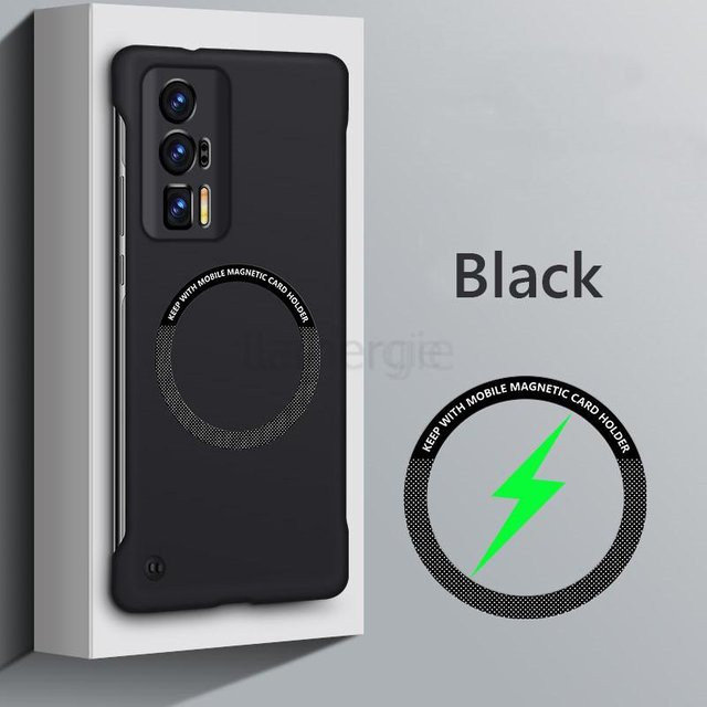 Slim MagSafe Case für Xiaomi Poco F5 Pro 5G Rahmenlose Magnetische Rückabdeckung in Schwarz, Blau, Gelb, Orange und Beige - Bild 1