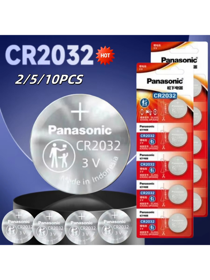 Panasonic CR2032 Lithium-Batterie 3V Knopfzellen in Silber - Bild 5