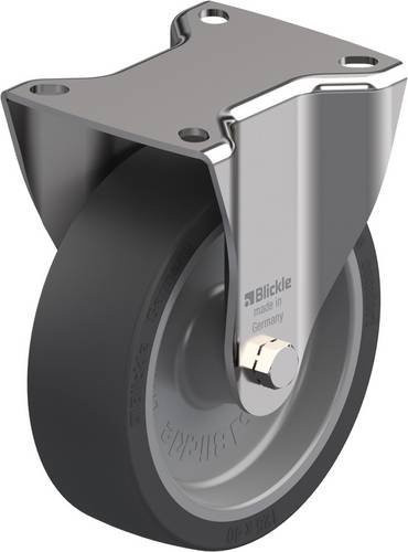 Blickle BX-POSI 125G Bockrolle aus Edelstahl in Schwarz-Grau mit Schraubbefestigung, Rad-Durchmesser: 125 mm, Tragfähigkeit: 120 kg - Bild 1