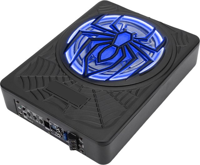 Aimo Aktiver Auto-Subwoofer 10 Zoll 1250W Unter-Sitz-Subwoofer mit eingebautem Verstärker und Fernbedienung, Schwarz - Bild 1