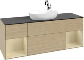 V&B Waschtischunterschrank Finion in Eiche und Grau, Breite: 160 cm, Tiefe: 50,1 cm, Höhe: 50,1 cm - Bild 1