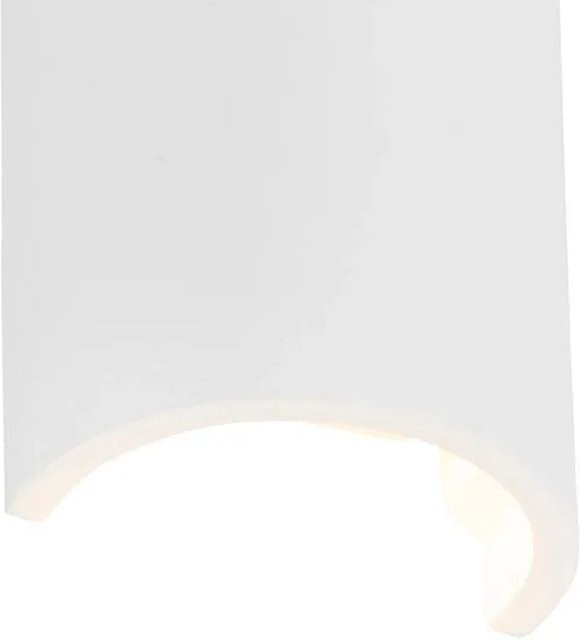 QAZQA Moderne Wandleuchte Colja Novo Weiß Rund aus Gips mit Up-Down-Lichteffekt - Bild 1