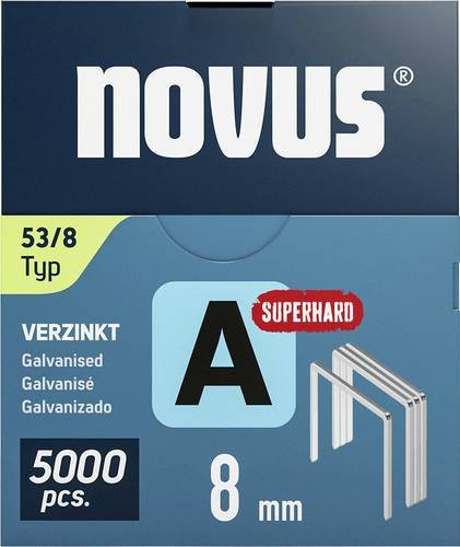 Novus Feindrahtklammern Typ 53 aus verzinktem Stahl, Farbe: Silber, L x B: 8 mm x 11,3 mm, 5000 Stück - Bild 1