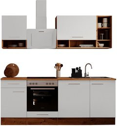 Respekta Küchenblock Hilde in Weiß Matt mit Wildeiche Nachbildung, H x B x T: 205 x 220 x 60 cm - Bild 2