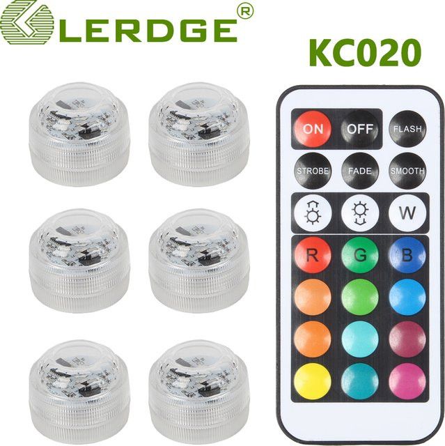 LERDGE kc020 Mini RGB-LED-Teelichter mit Fernbedienung, wasserdicht und elektrisch, rund - Bild 1