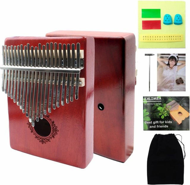 Miwayer Kalimba Daumenklavier, 17/21 Tasten, Mahagoniholz, mit Zubehör - Bild 1
