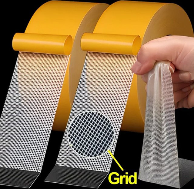 Doppelseitiges Gitter-Teppich-Klebeband transparent, wasserdichtes Netz-Klebeband für starke Fixierung, 10 m Länge - Bild 1