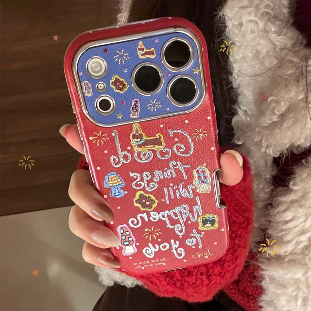 Handyhülle mit Koreanischem Cartoon-Welpen Design in Leder-Textur für Apple iPhone 17 16 15 14 13 12 11 Pro Max, Stoßfeste Weiche Schutzhülle - Bild 1