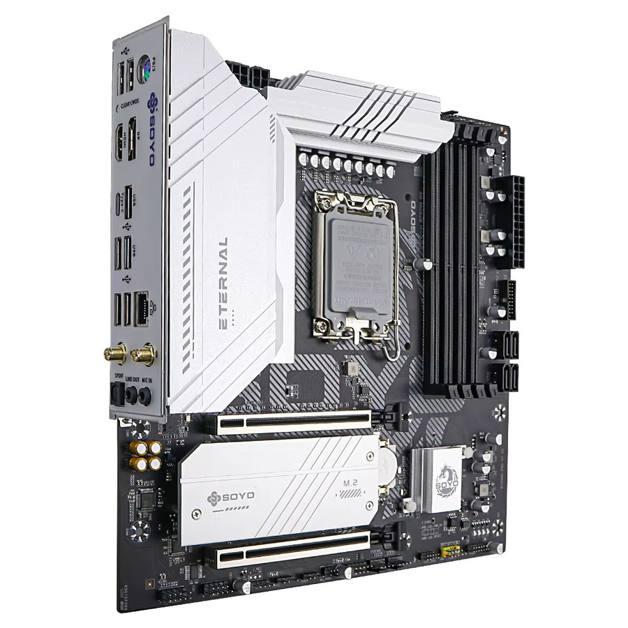 SOYO B760M D4 WiFi Motherboard für Intel LGA 1700 Prozessoren, M-ATX, DDR4, WiFi 6, USB-C, ARGB, Schwarz - Bild 3