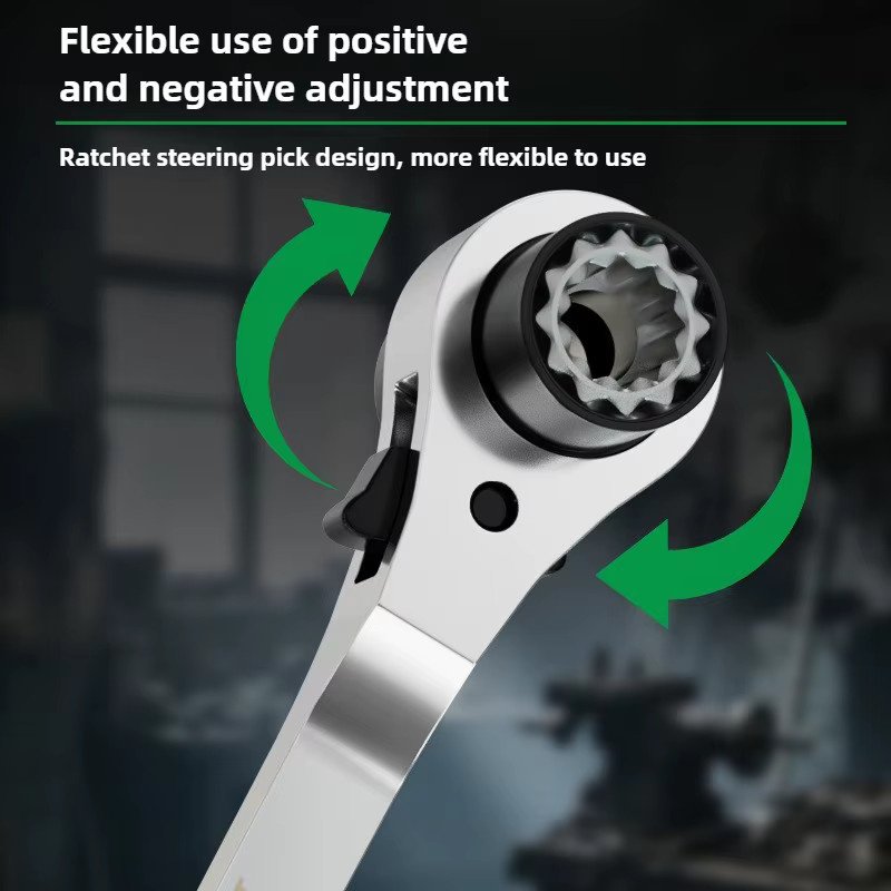 BAOLIAN 8-in-1 Multifunktions-Ratschenschlüssel aus rostfreiem Material mit bidirektionaler Verdickung - Bild 2